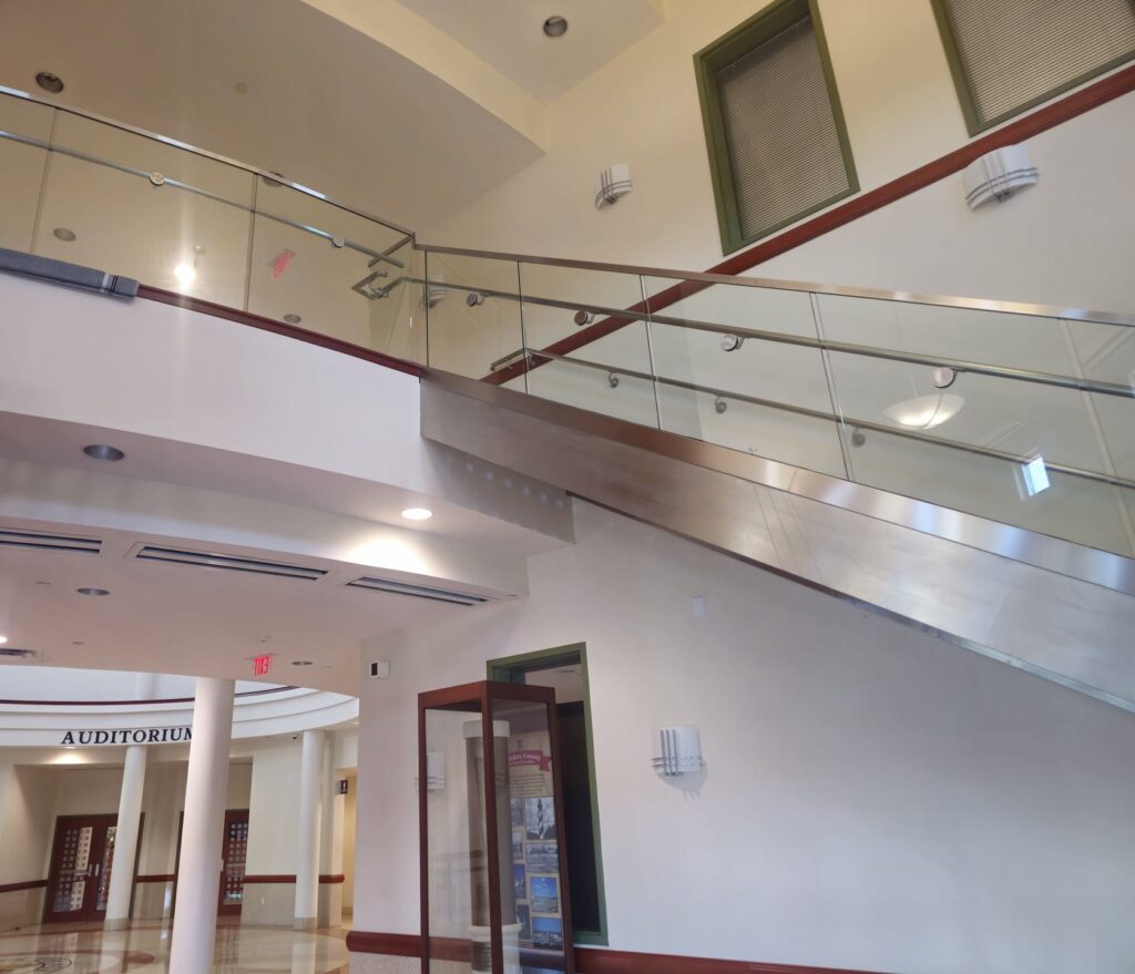 Auditorium windows before window film installation